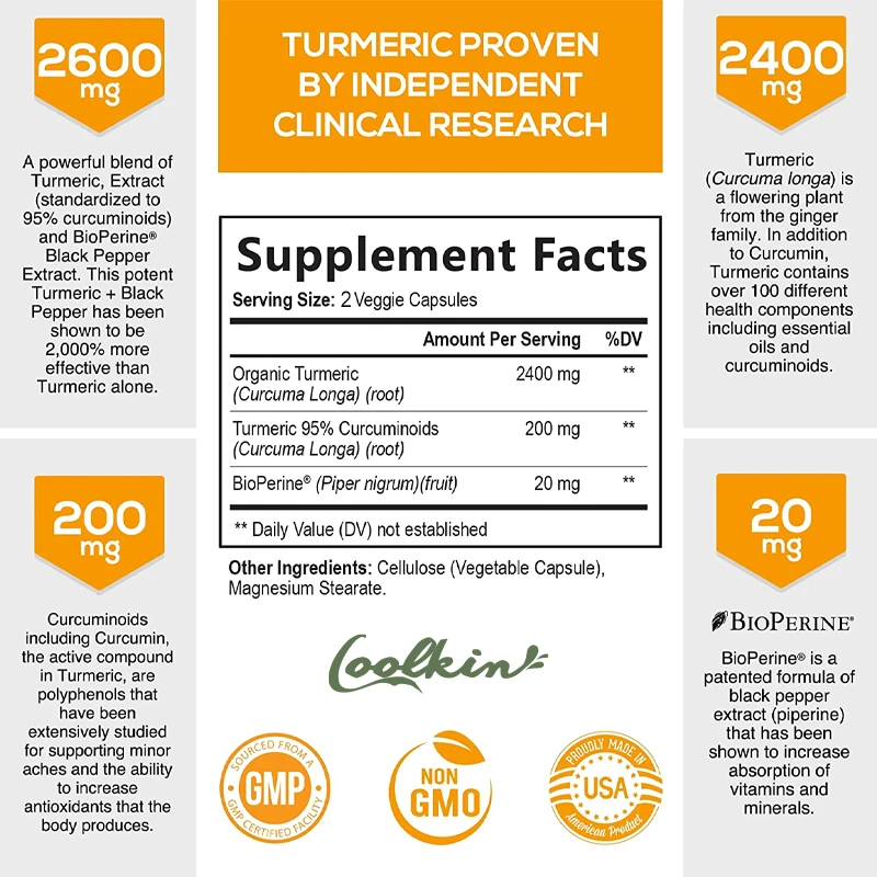 Suplemento de curcumina com pi - Turmeric Curcumin Capsule avaliação e preço