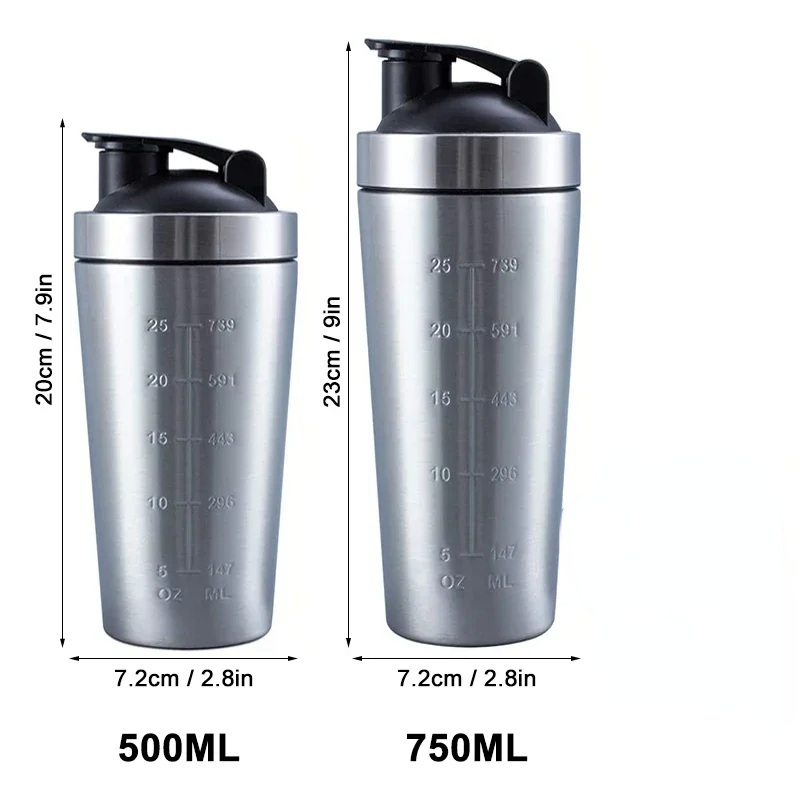 Aço inoxidável proteína shaker - Fitness Nutrition Protein avaliação e preço